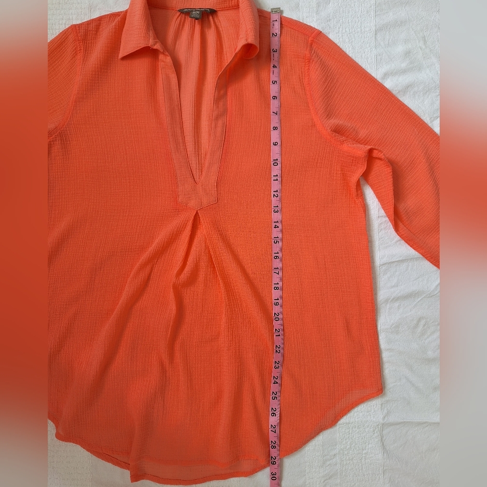 NWOT TOMMY BAHAMA   Vibrant Orange Blouse - Picture 3 of 7